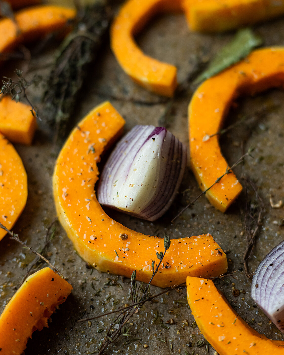 ingrédients de la recette de jambon rôti de Noël butternut
